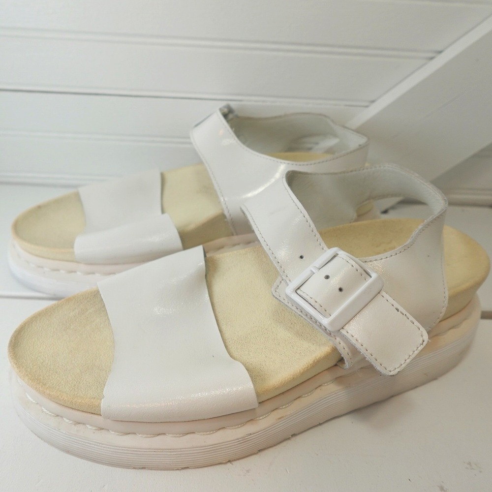 Dr. Martens Romi Y-Strap White Sandals Women's Size 9 Platform Shoes Air Soles